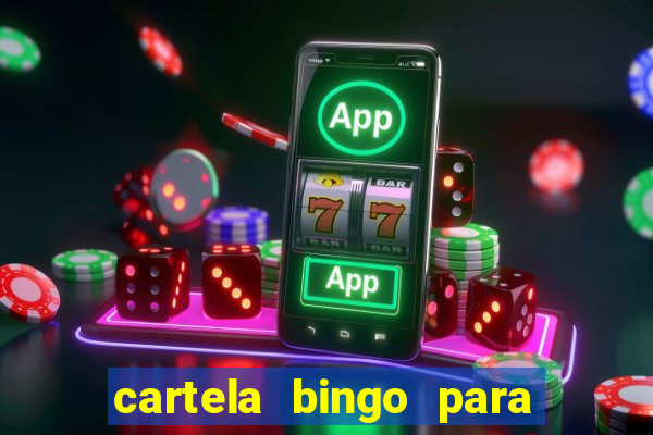 cartela bingo para cha de cozinha imprimir gratis